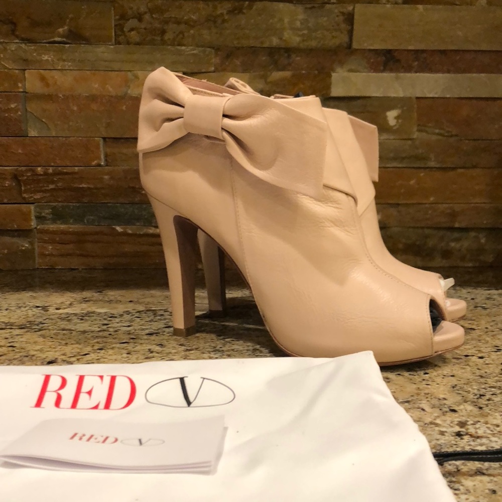 Red Valentino Peep Toe Bow Bootie - Picture 2 of 8